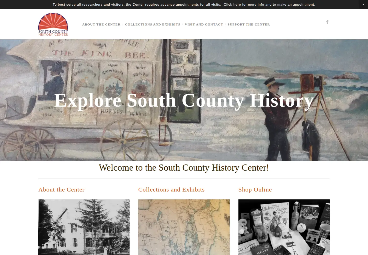 Screenshot of southcountyhistorycenter.org