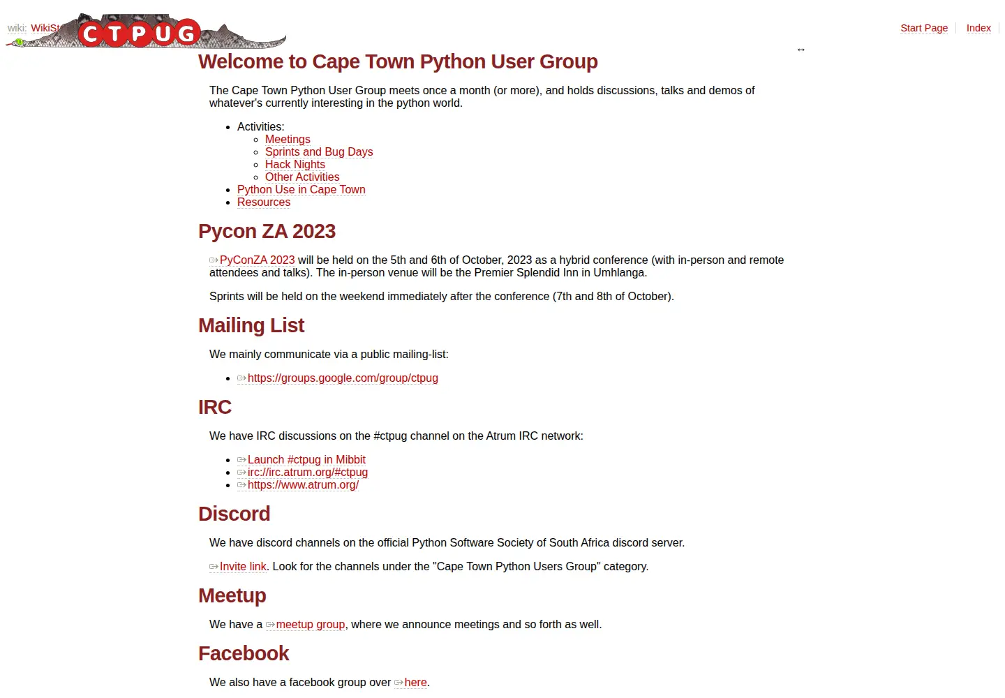 Screenshot of ctpug.org.za
