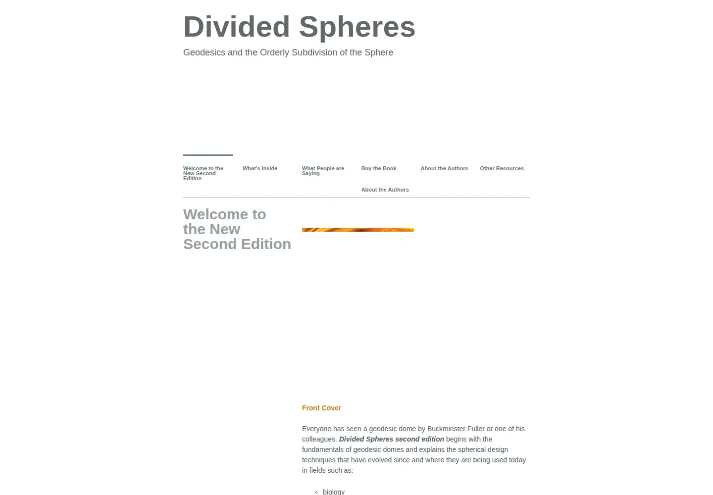 Screenshot of dividedspheres.com