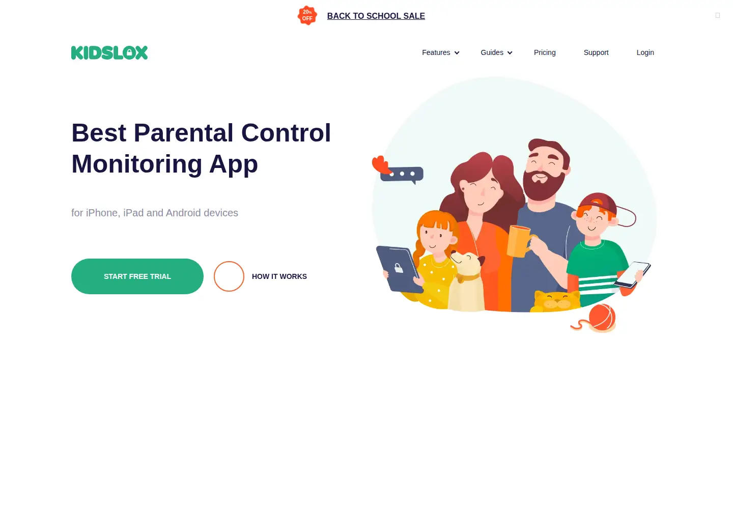 Screenshot of kidslox.com