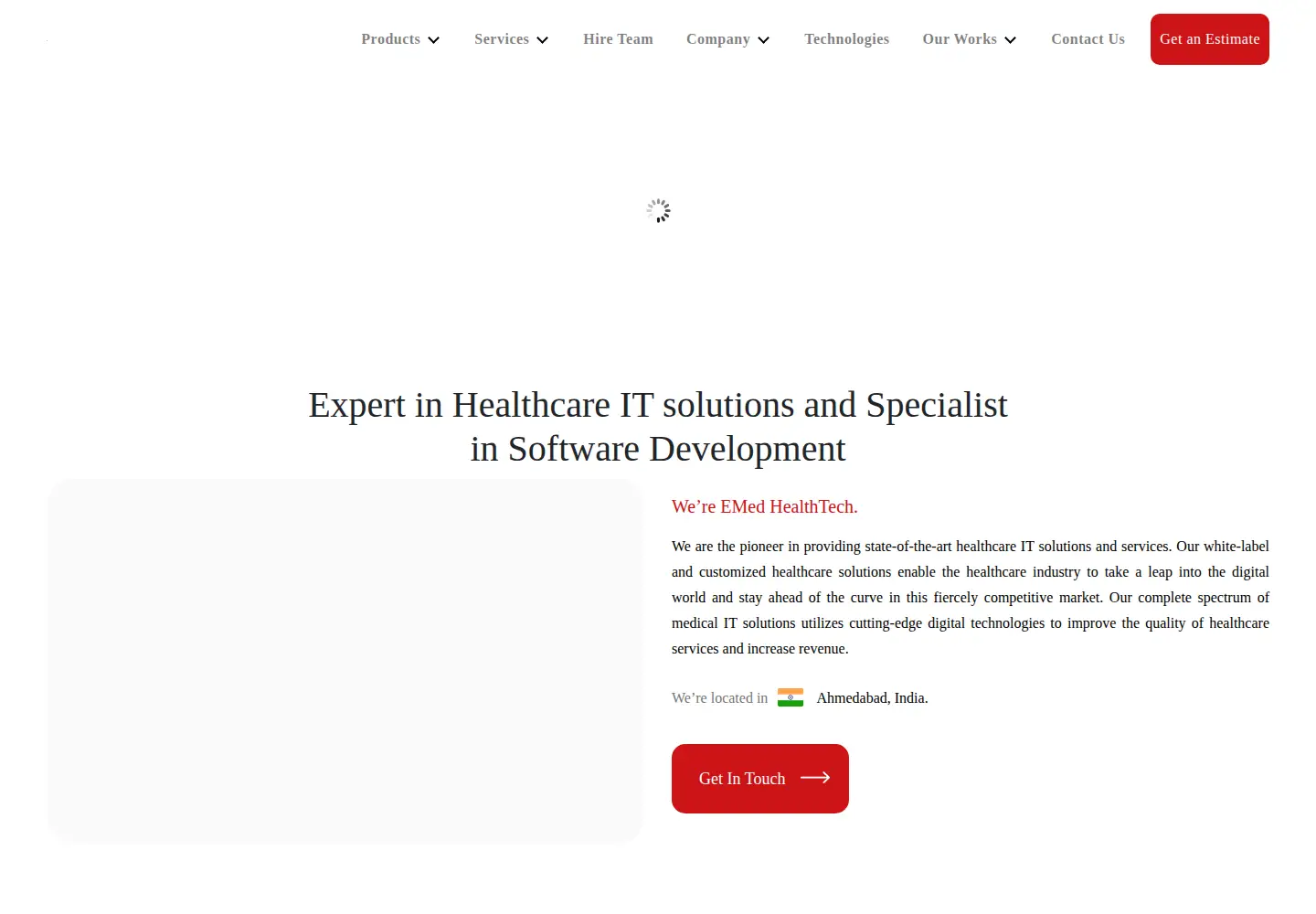 Captured homepage of emedhealthtech.com in the current scan