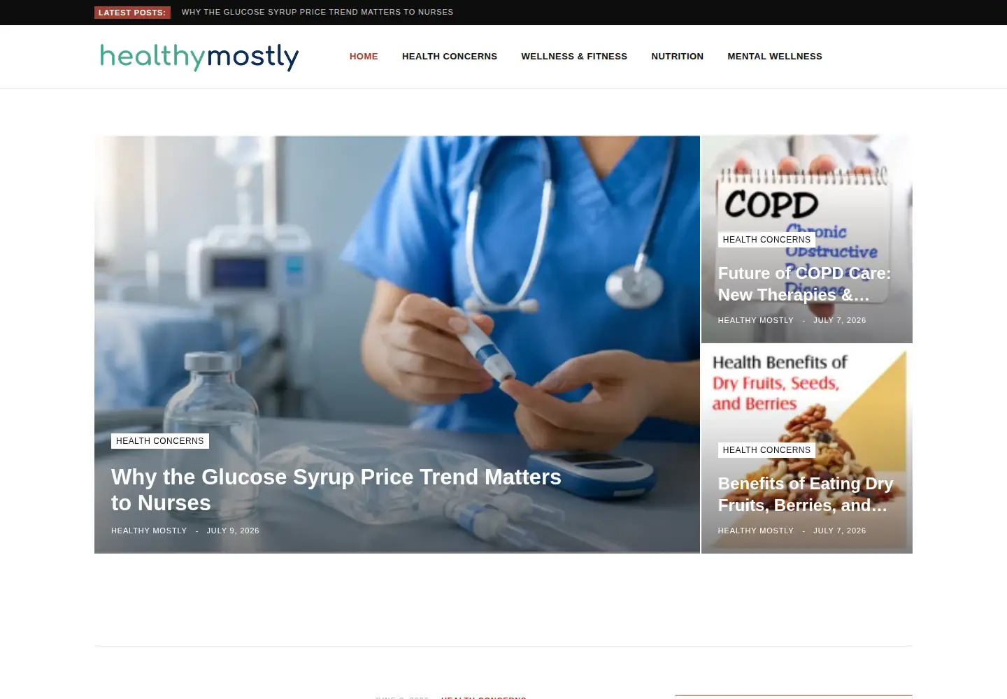 Captured homepage of healthymostly.com in the current scan