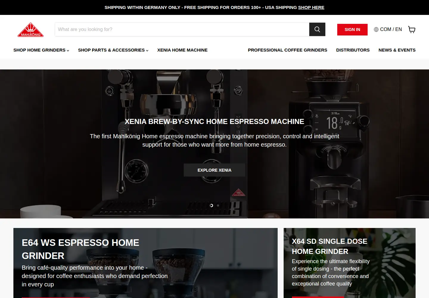 Screenshot of mahlkoenig.com