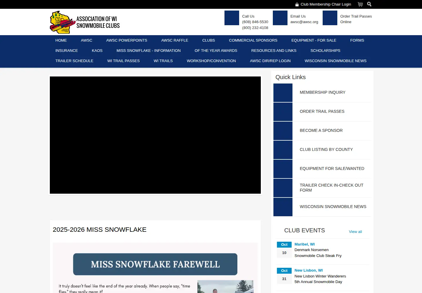 Captured homepage of awsc.org in the current scan