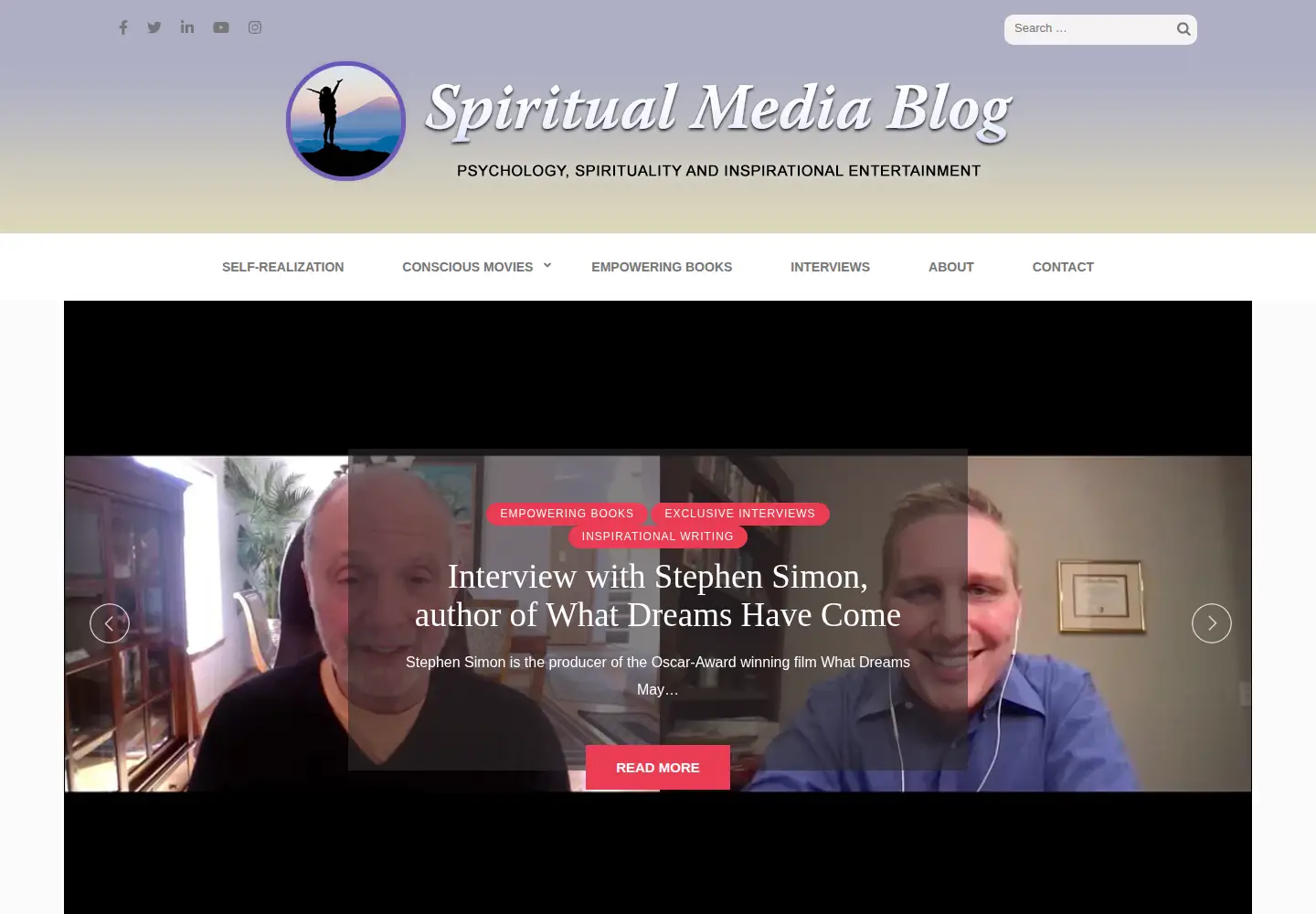 Screenshot of spiritualmediablog.com