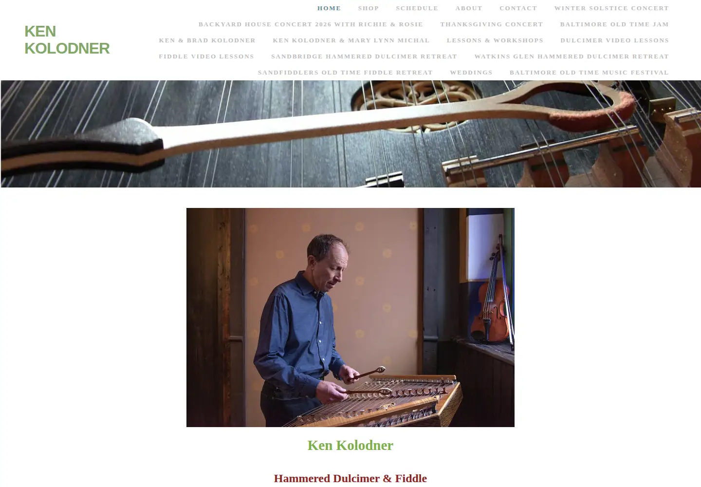 Captured homepage of kenkolodner.com in the current scan