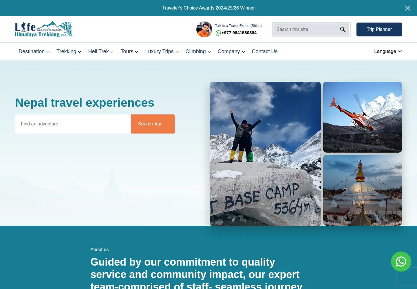 Captured homepage of lifehimalayatrekking.com in the current scan