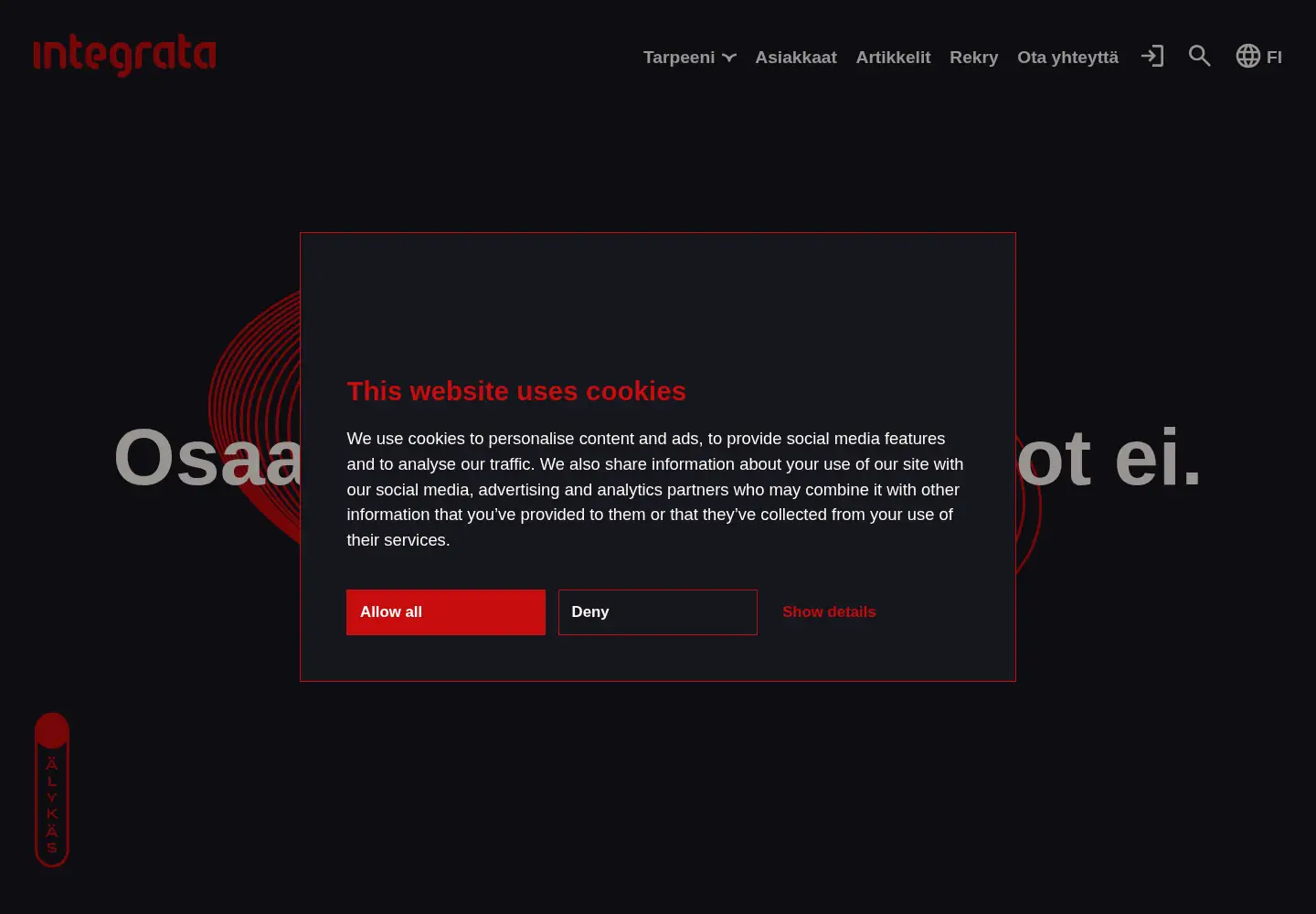 Screenshot of integrata.fi
