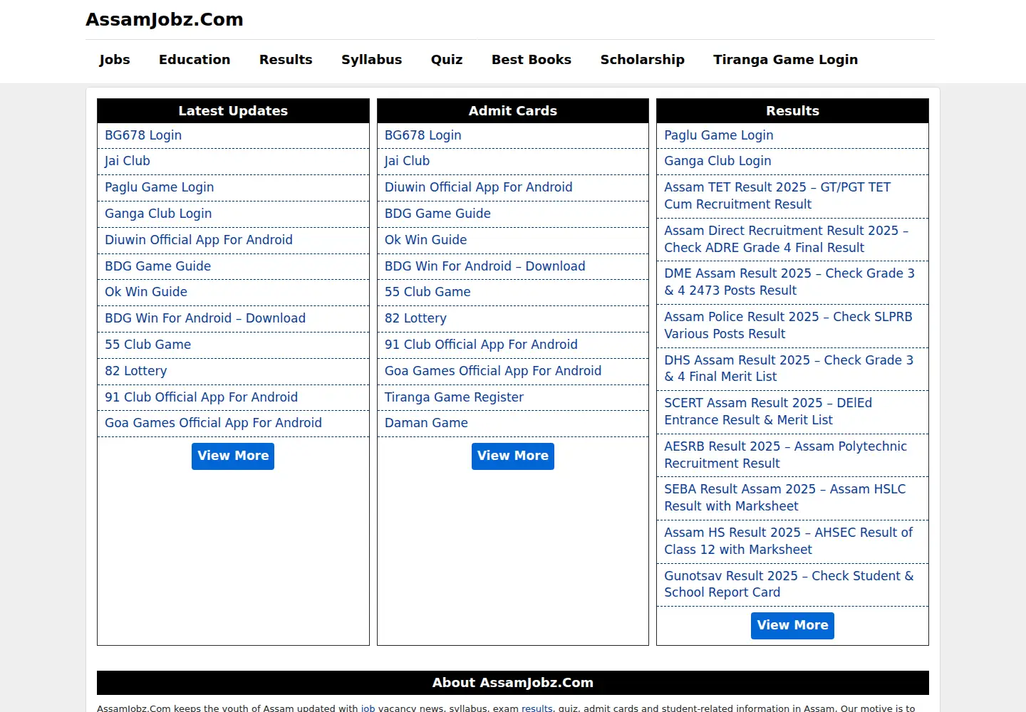 Screenshot of assamjobz.com