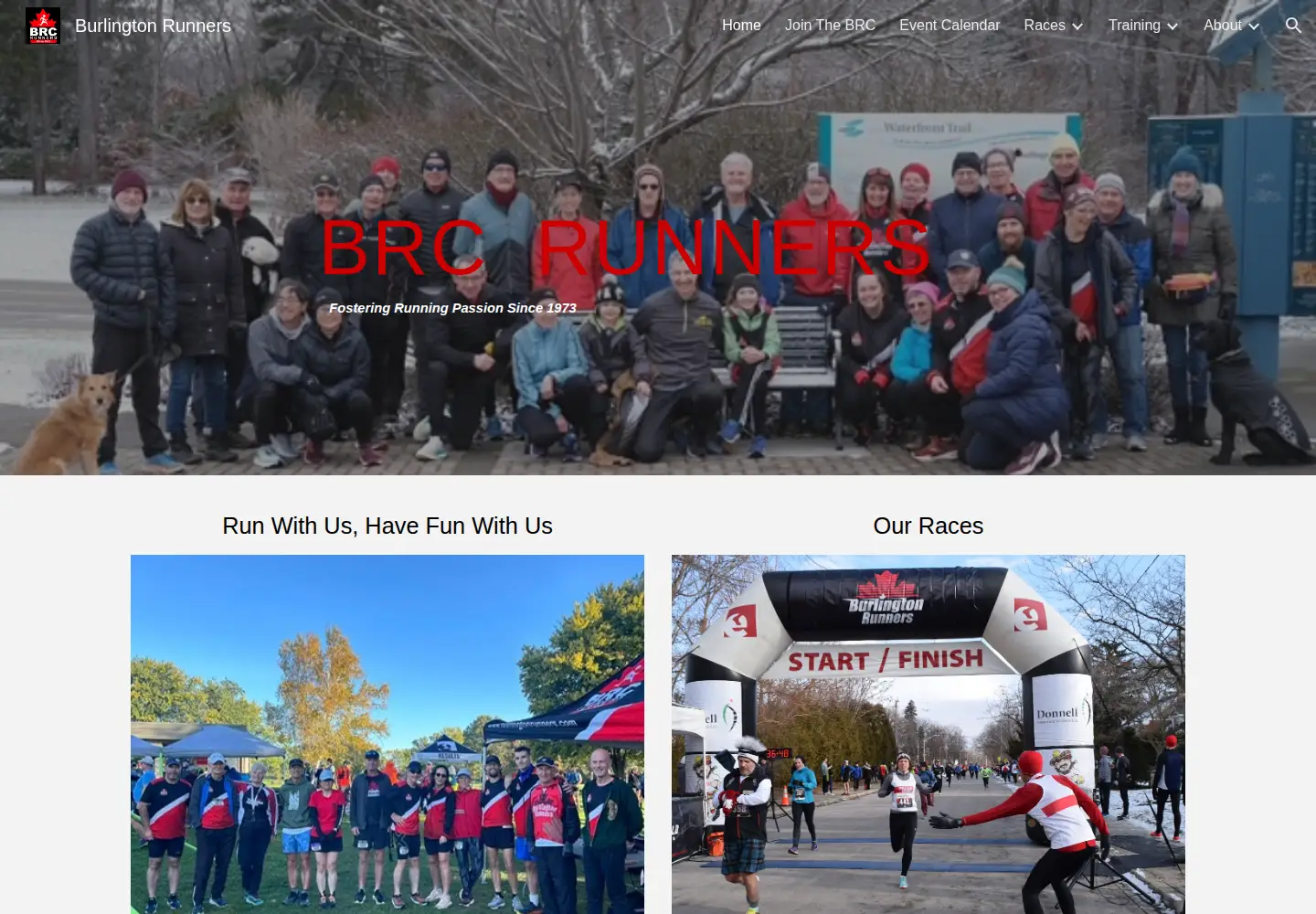 Captured homepage of burlingtonrunners.com in the current scan