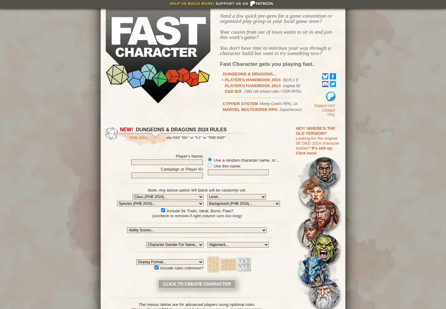 Screenshot of fastcharacter.com