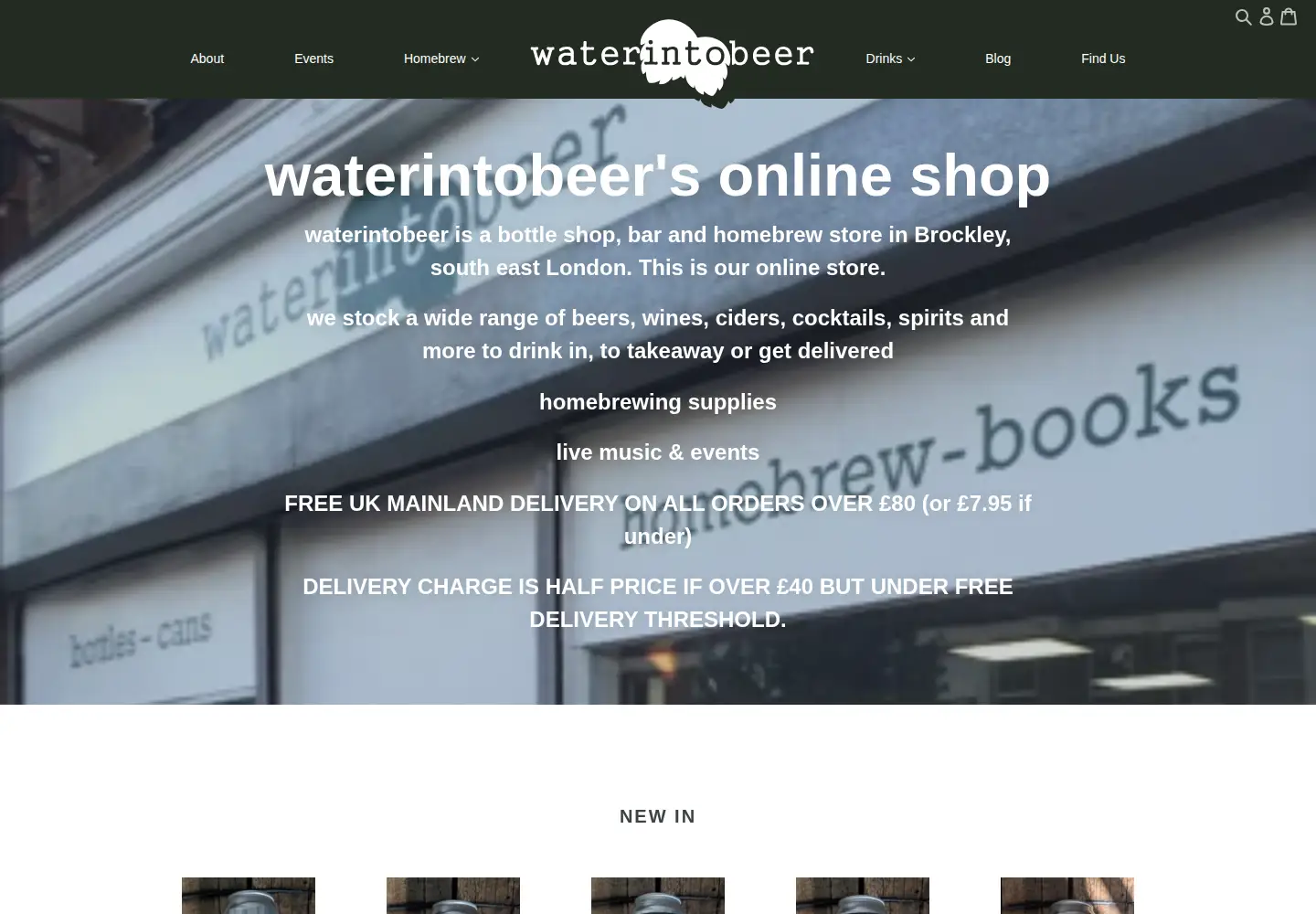 Screenshot of waterintobeer.co.uk