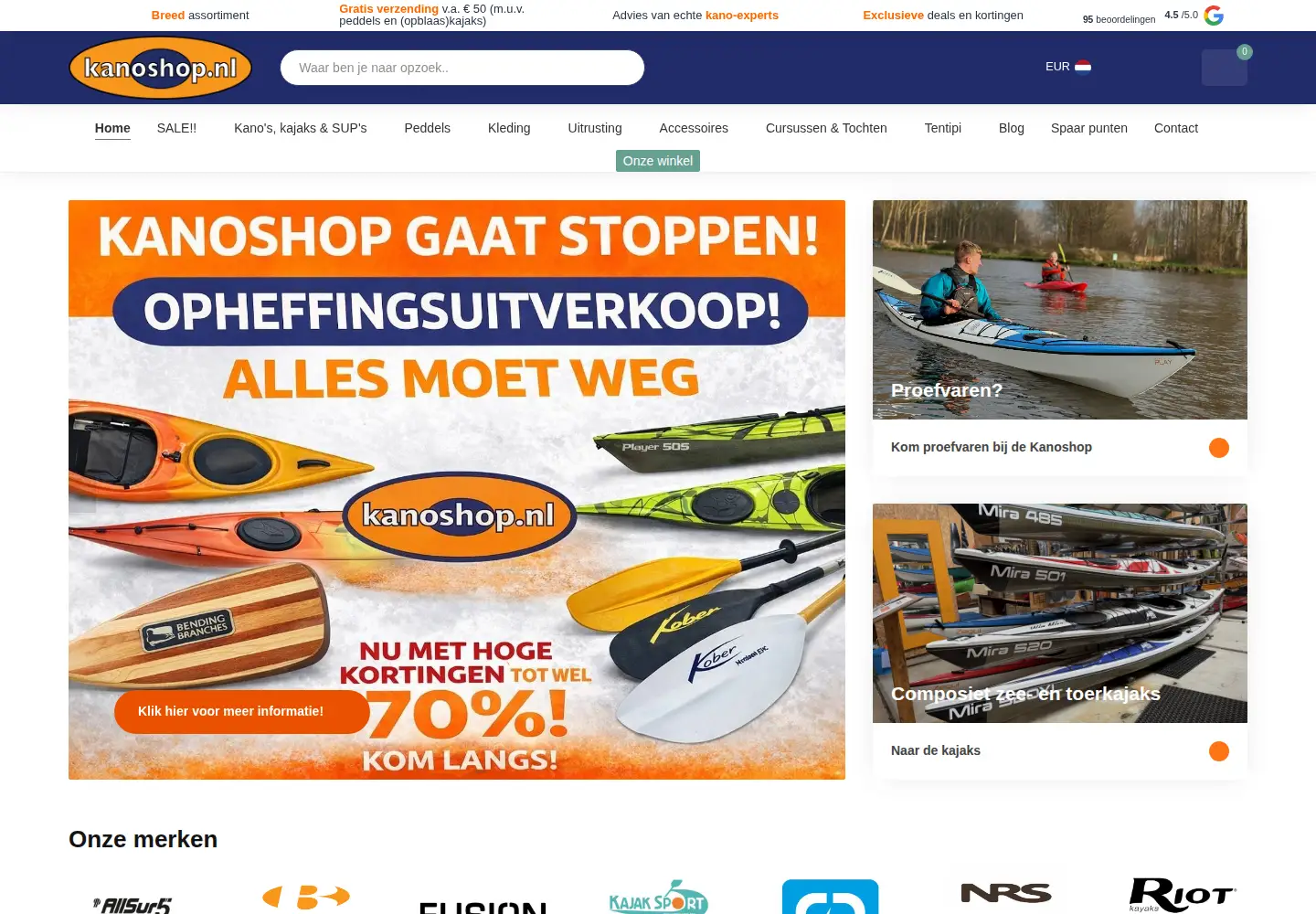 Screenshot of kanoshop.nl