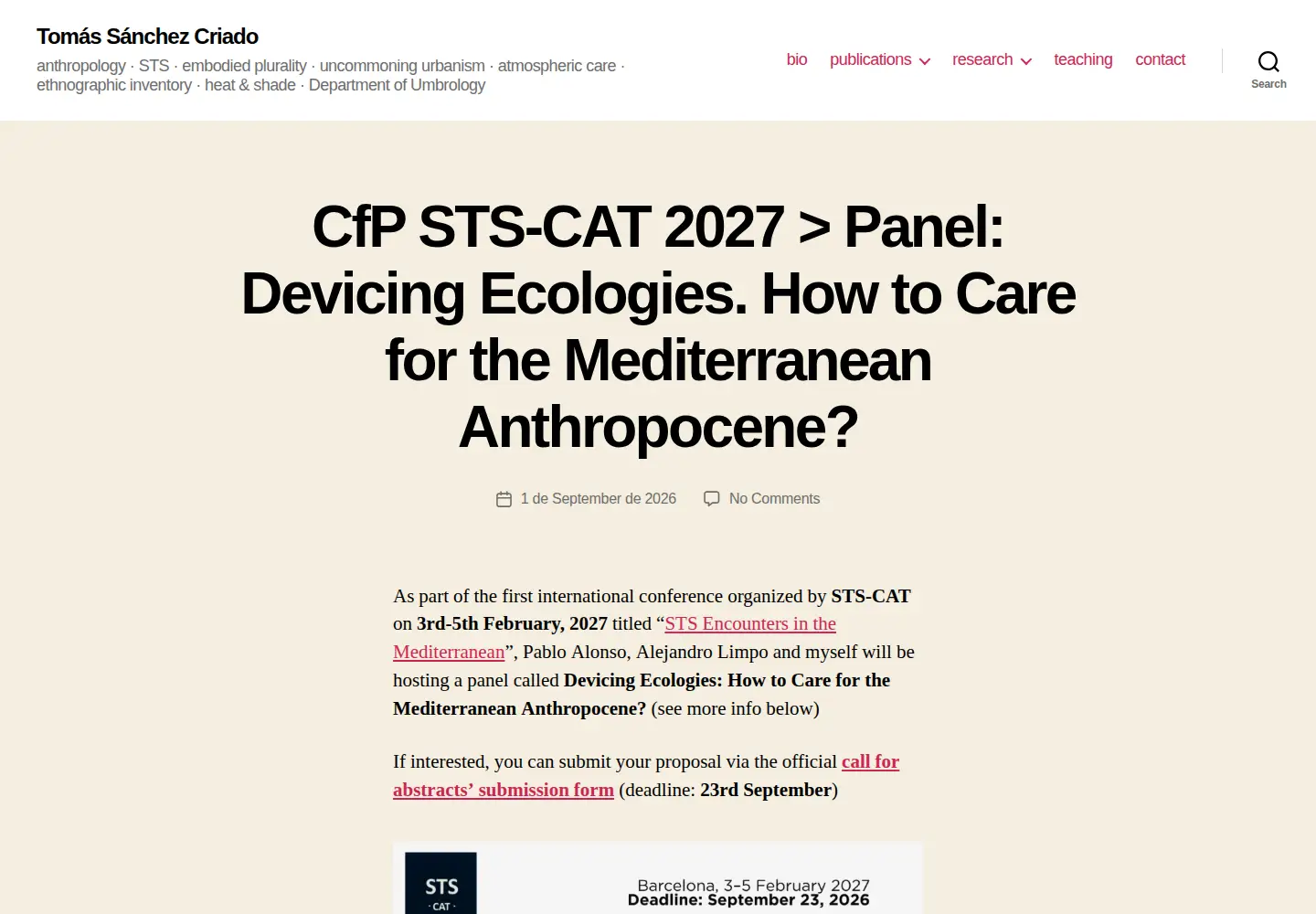 Captured homepage of tscriado.org in the current scan