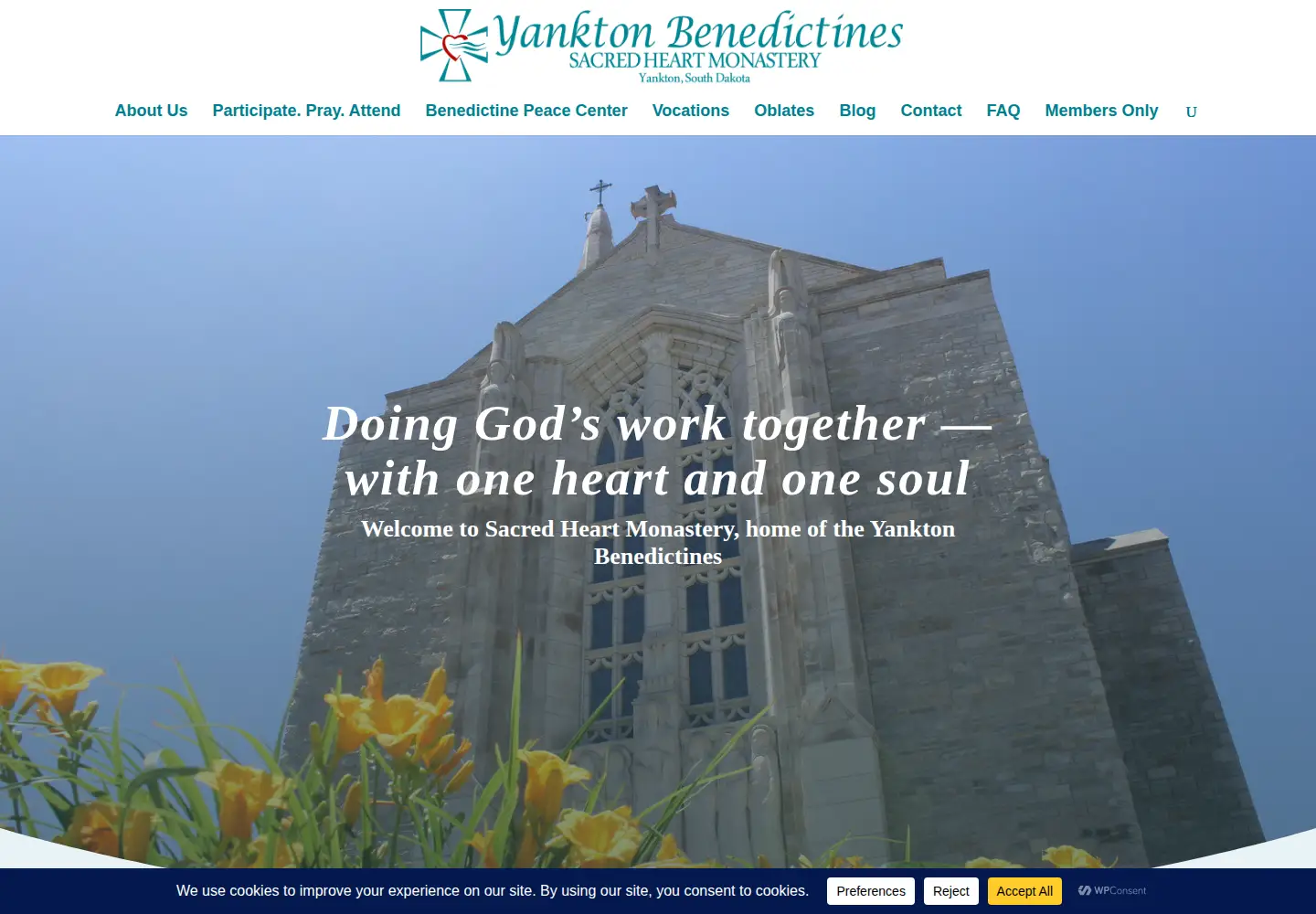 Screenshot of yanktonbenedictines.org