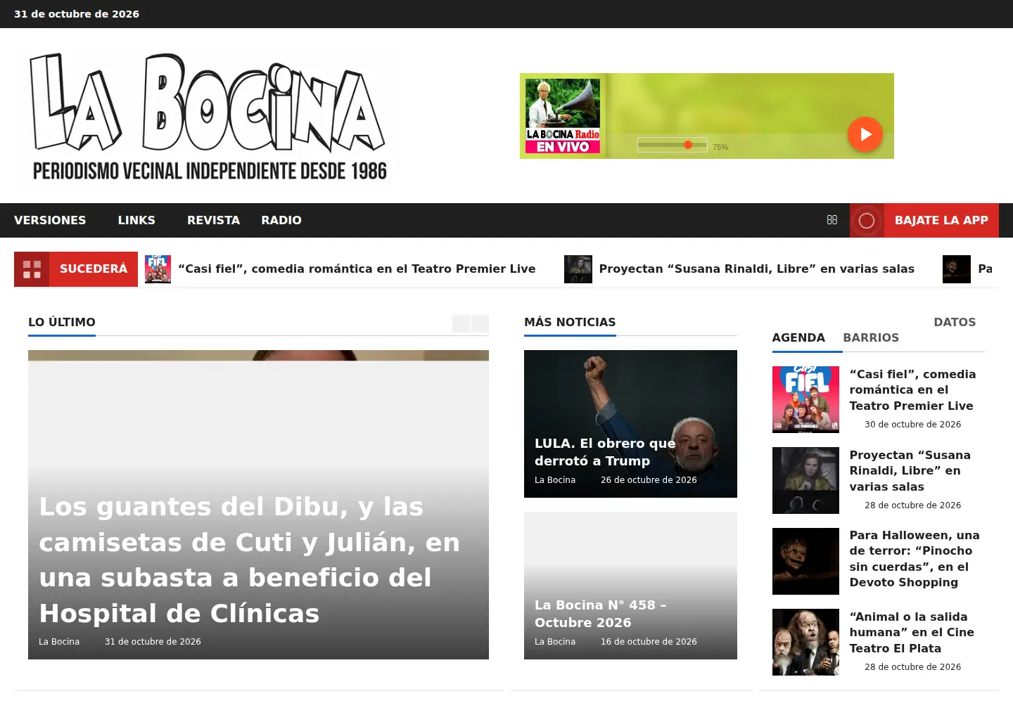 Captured homepage of labocina.com.ar in the current scan