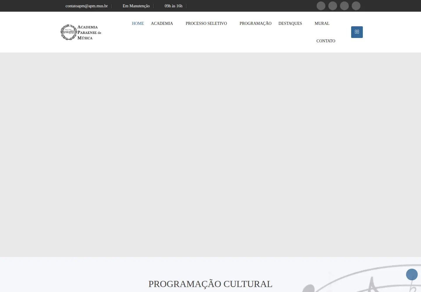 Captured homepage of apm.mus.br in the current scan