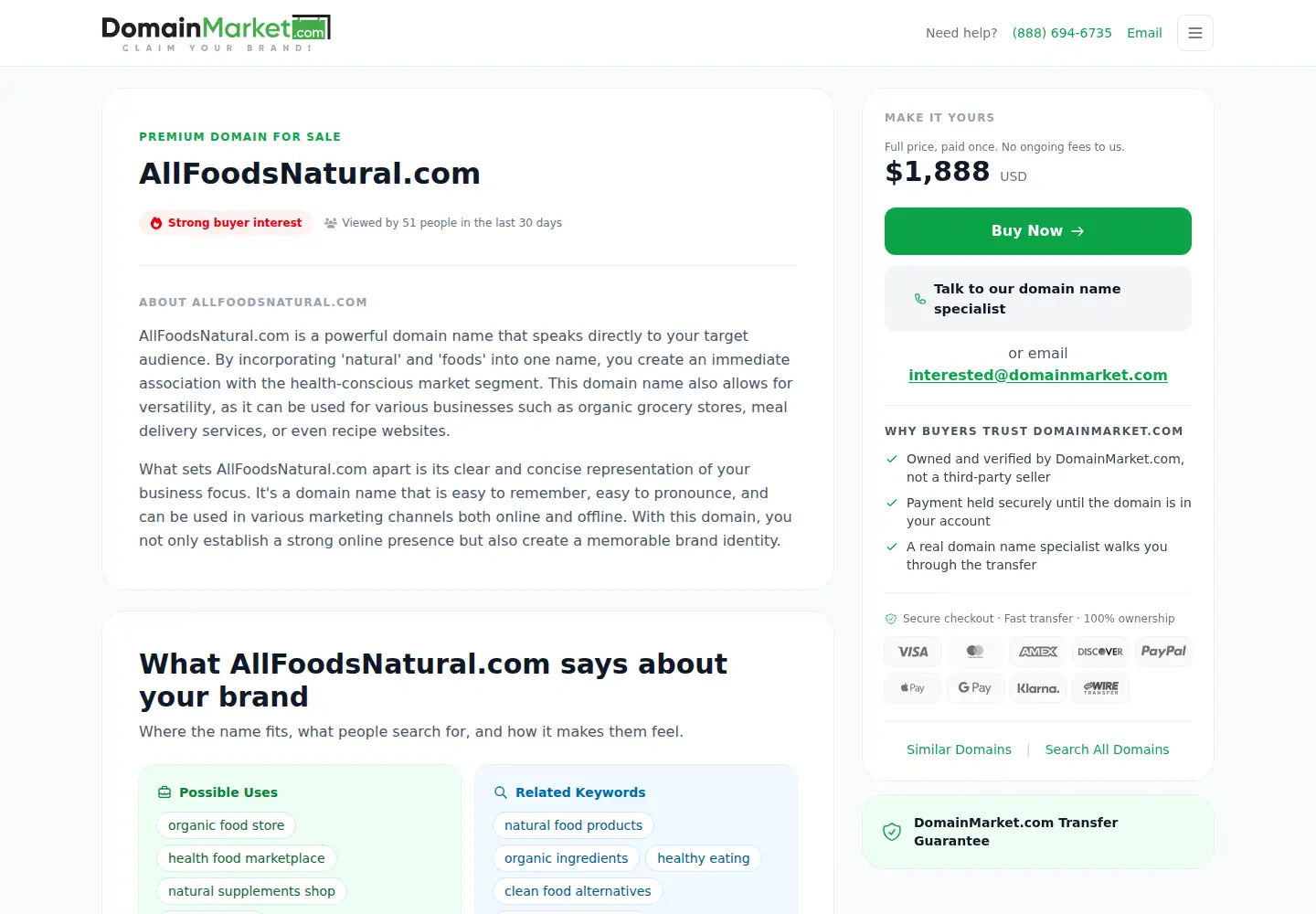 Captured homepage of allfoodsnatural.com in the current scan