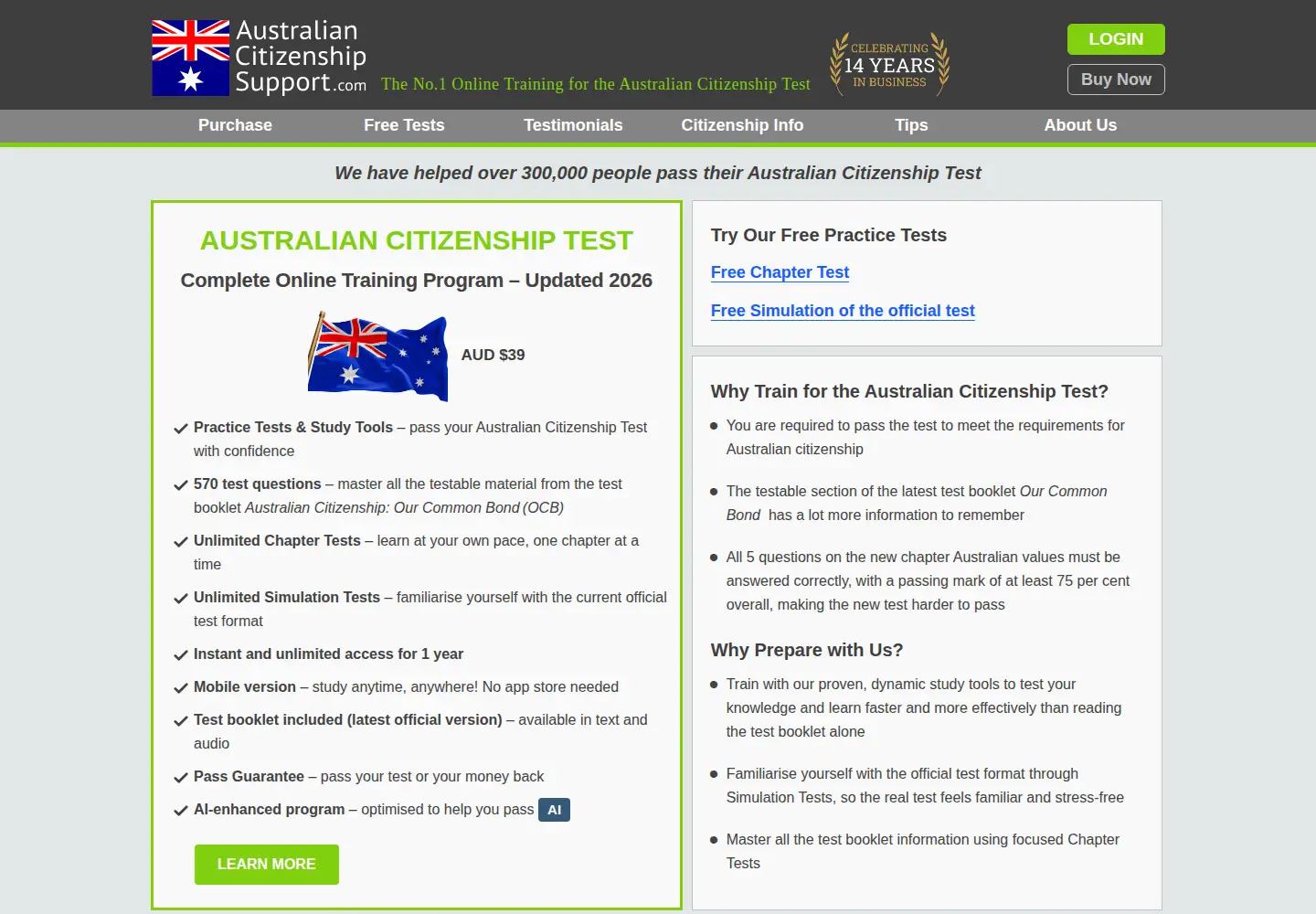 Screenshot of australiancitizenshipsupport.com