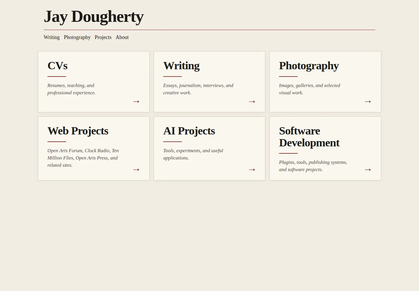 Screenshot of jaydougherty.com
