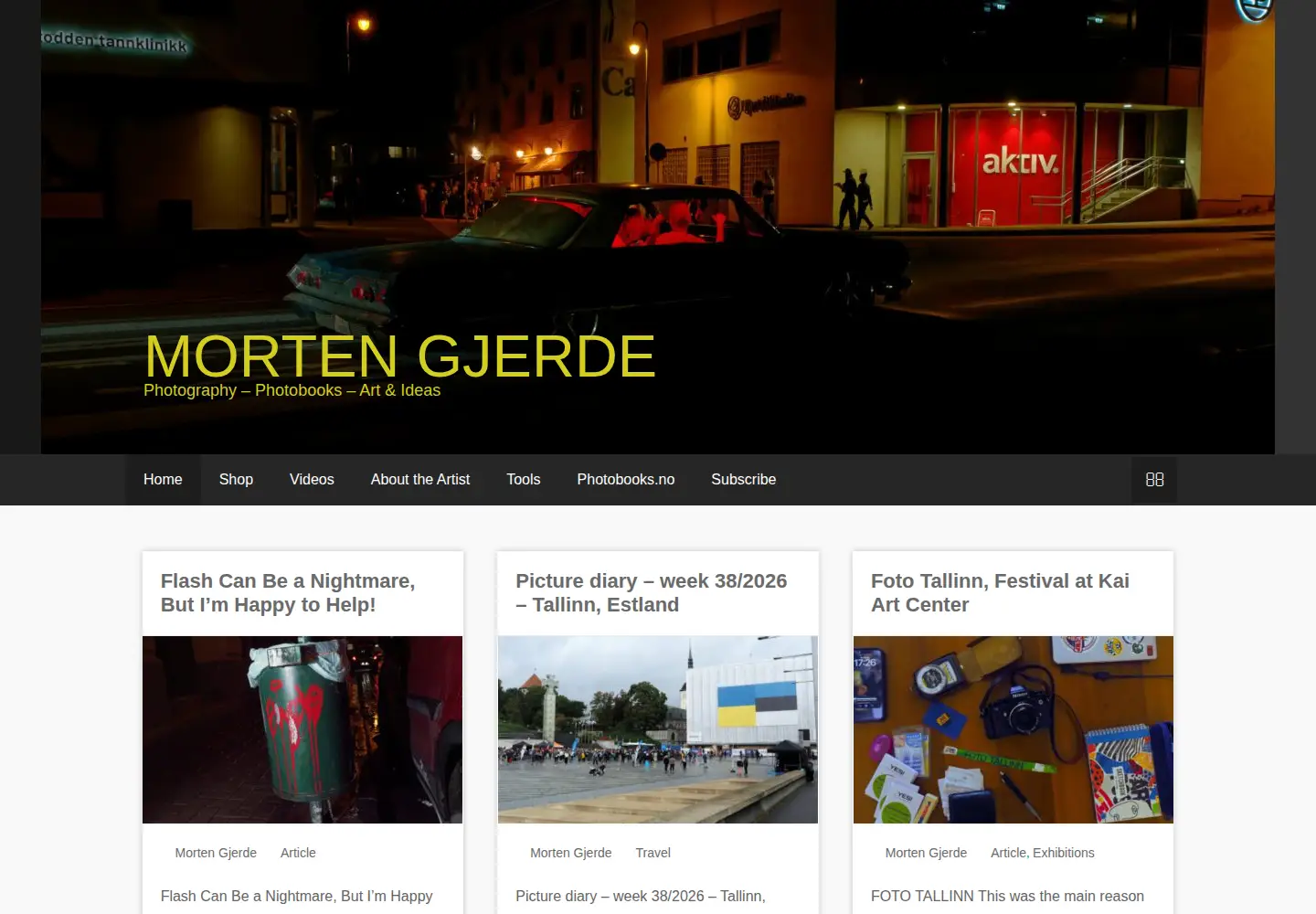 Captured homepage of mortengjerde.com in the current scan