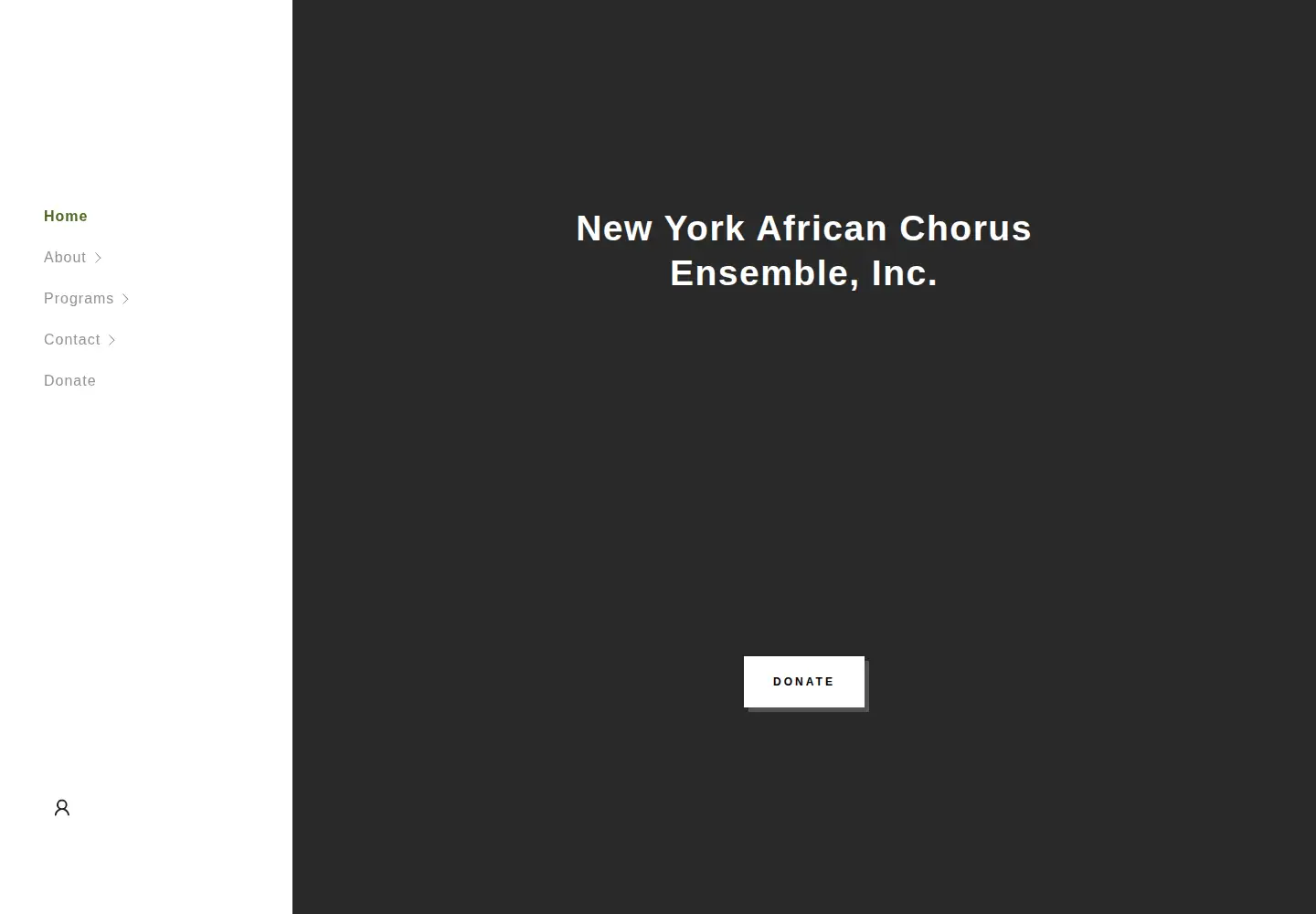 Captured homepage of nyafricanensemble.com in the current scan