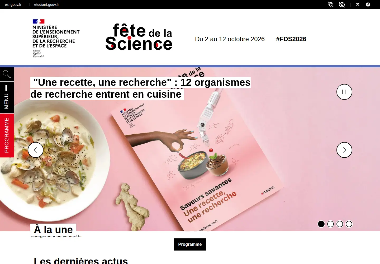Screenshot of fetedelascience.fr