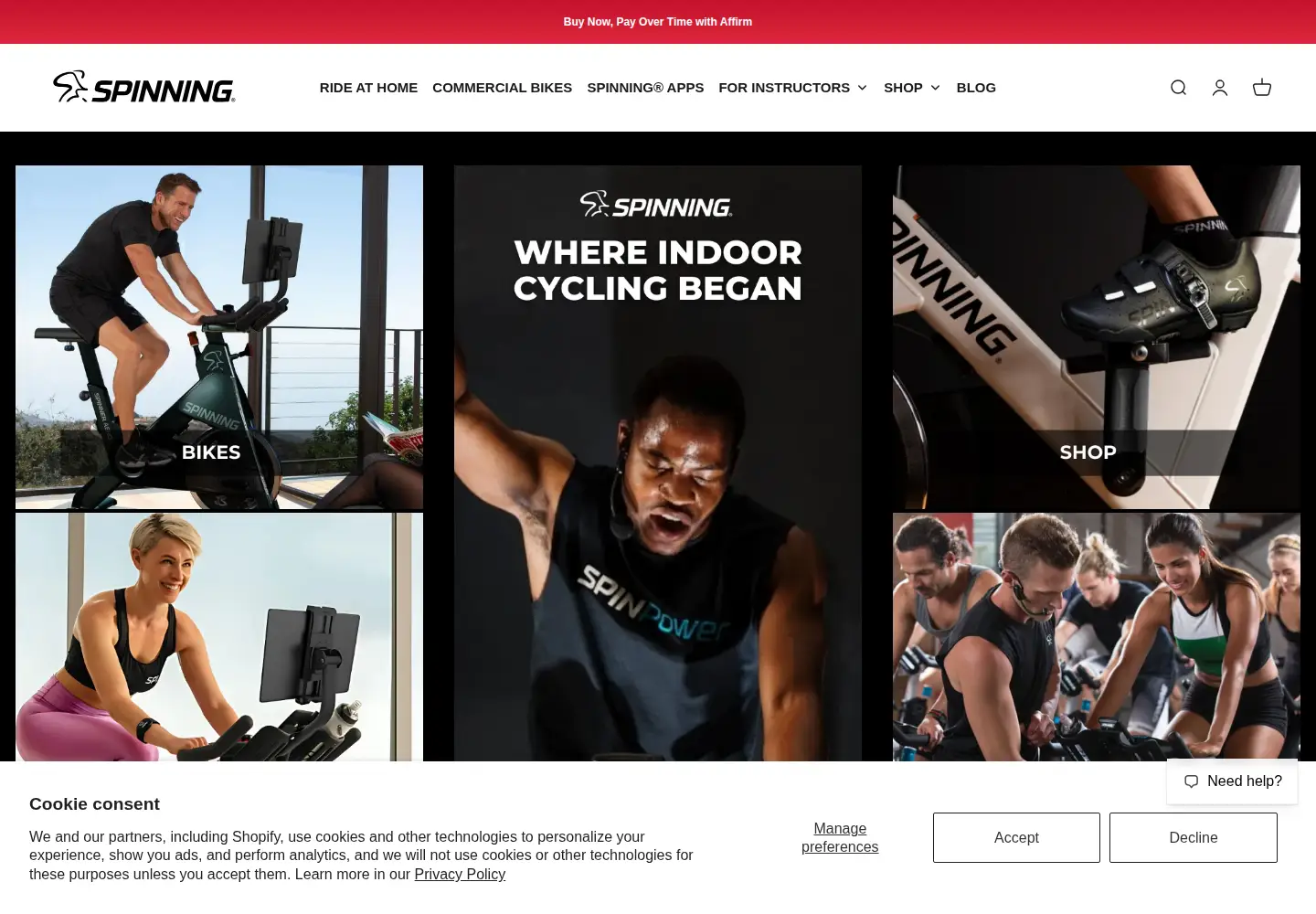 Screenshot of spinning.com