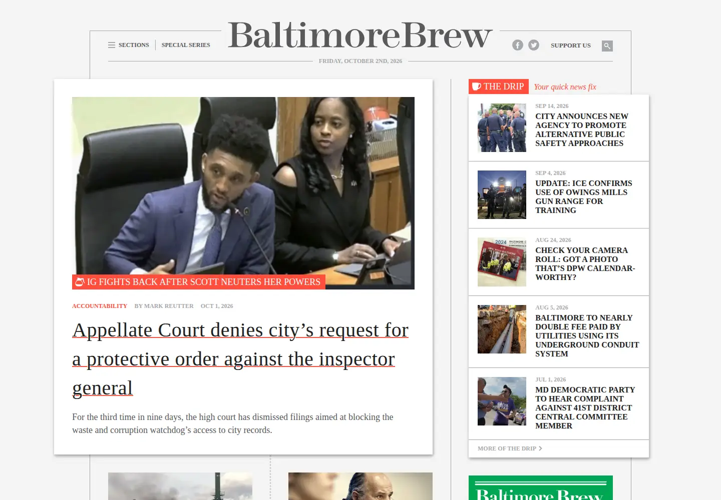 Screenshot of baltimorebrew.com