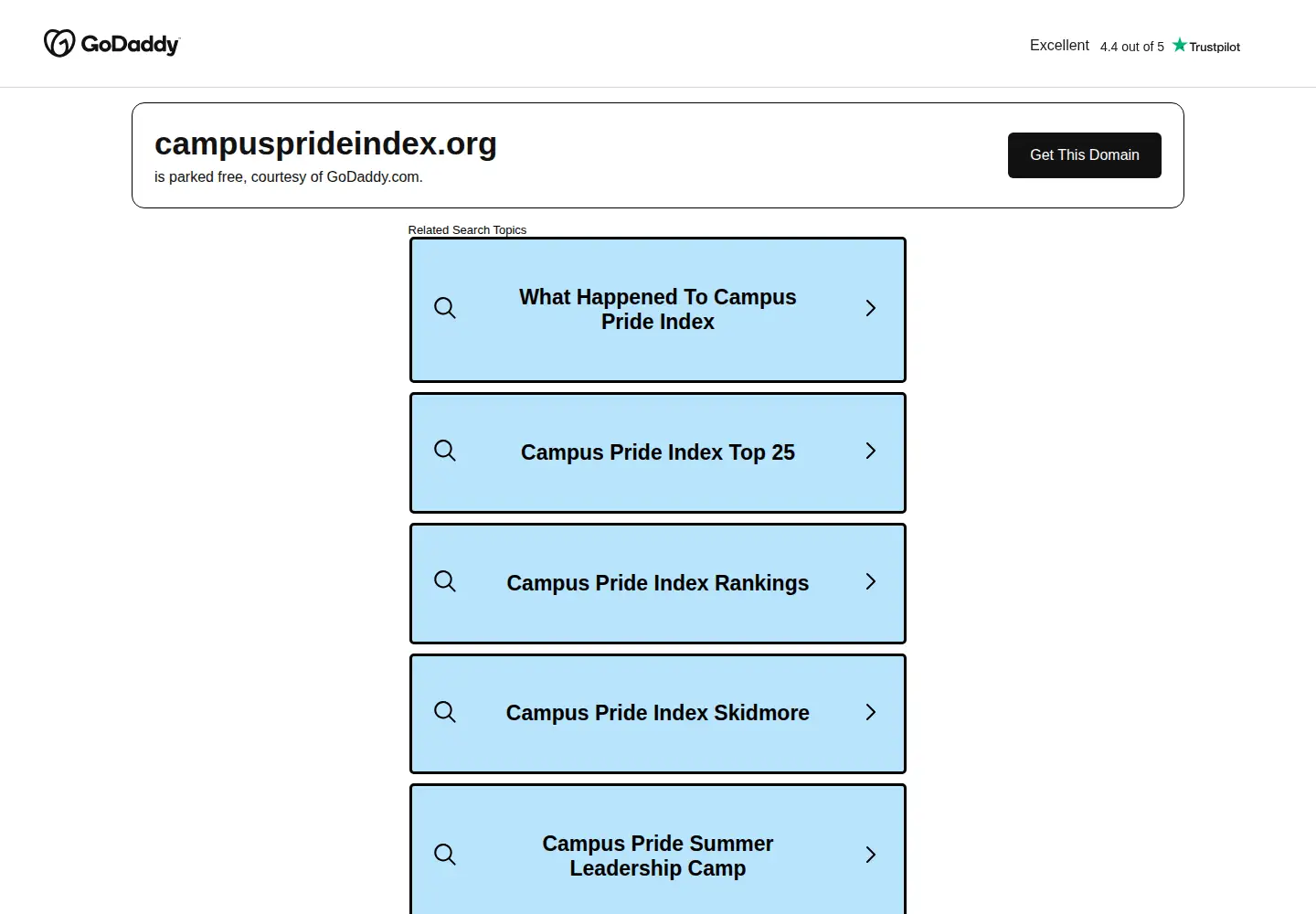 Screenshot of campusprideindex.org