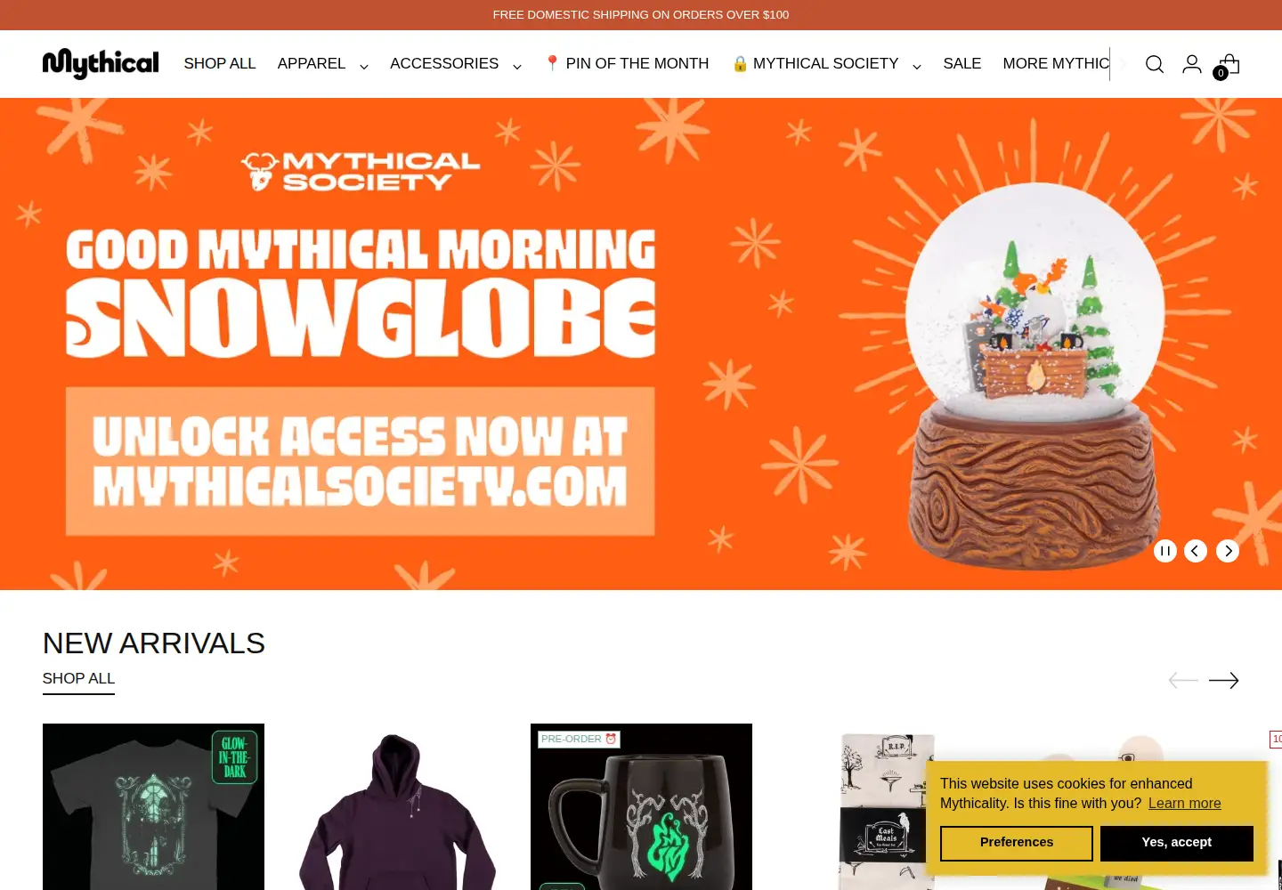 Screenshot of mythical.com