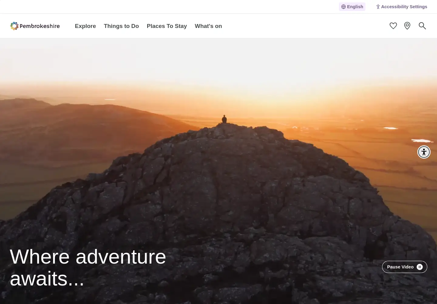 Screenshot of visitpembrokeshire.com