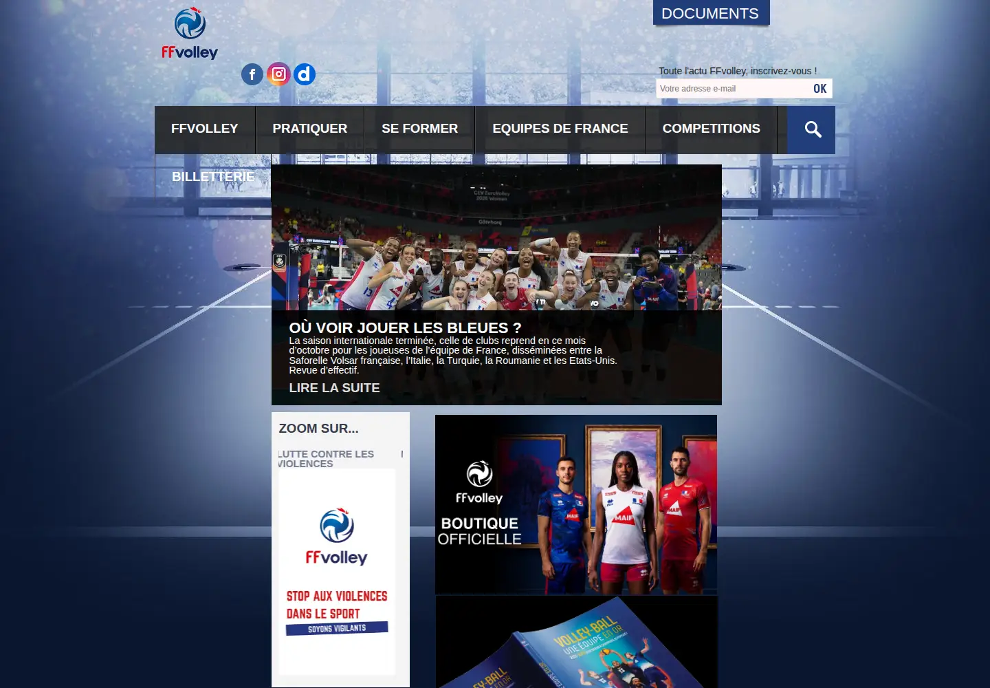 Screenshot of ffvb.org