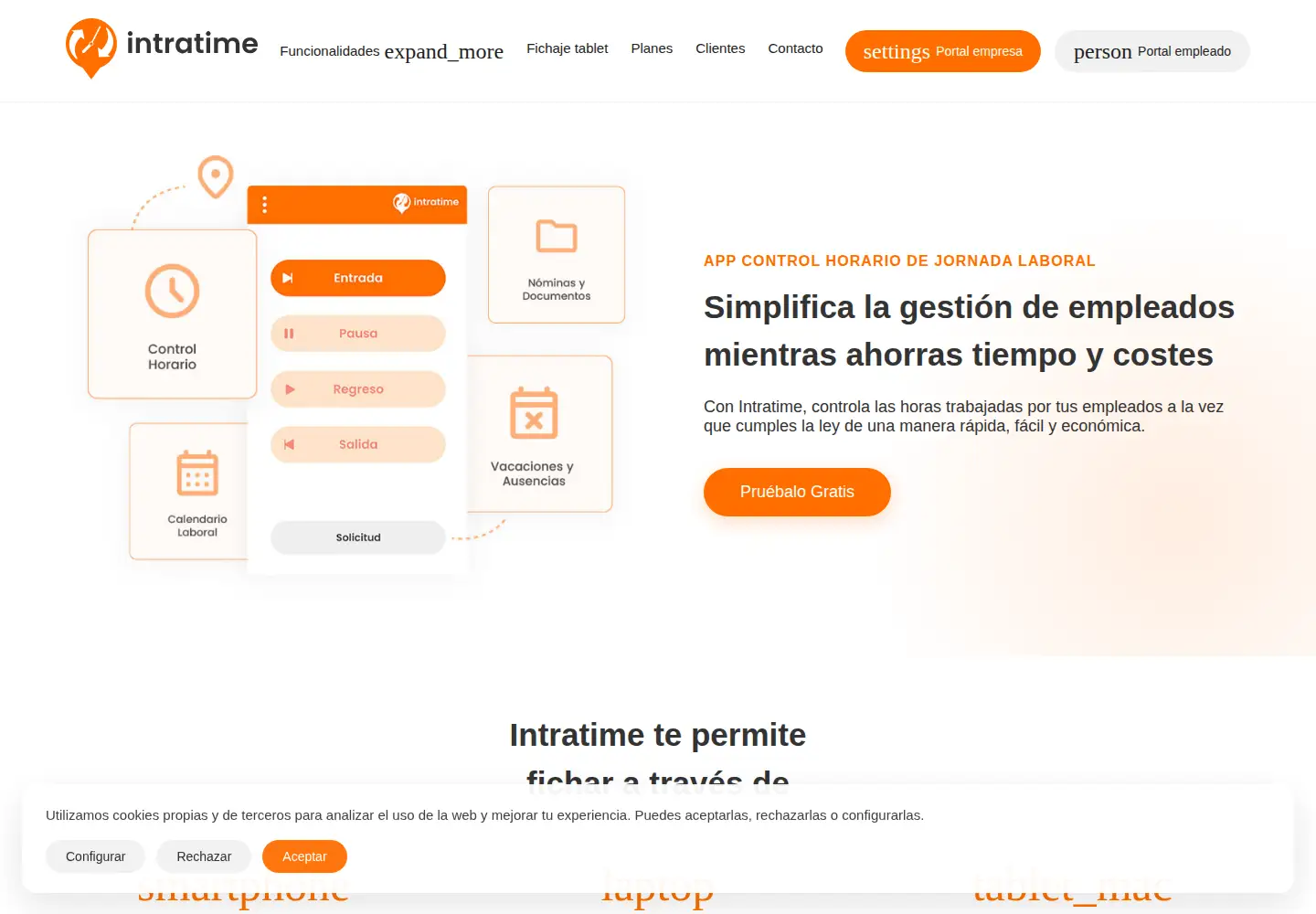 Screenshot of intratime.es