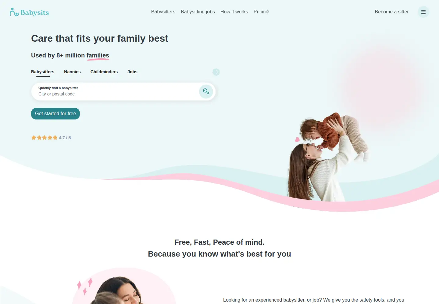 Screenshot of babysits.com