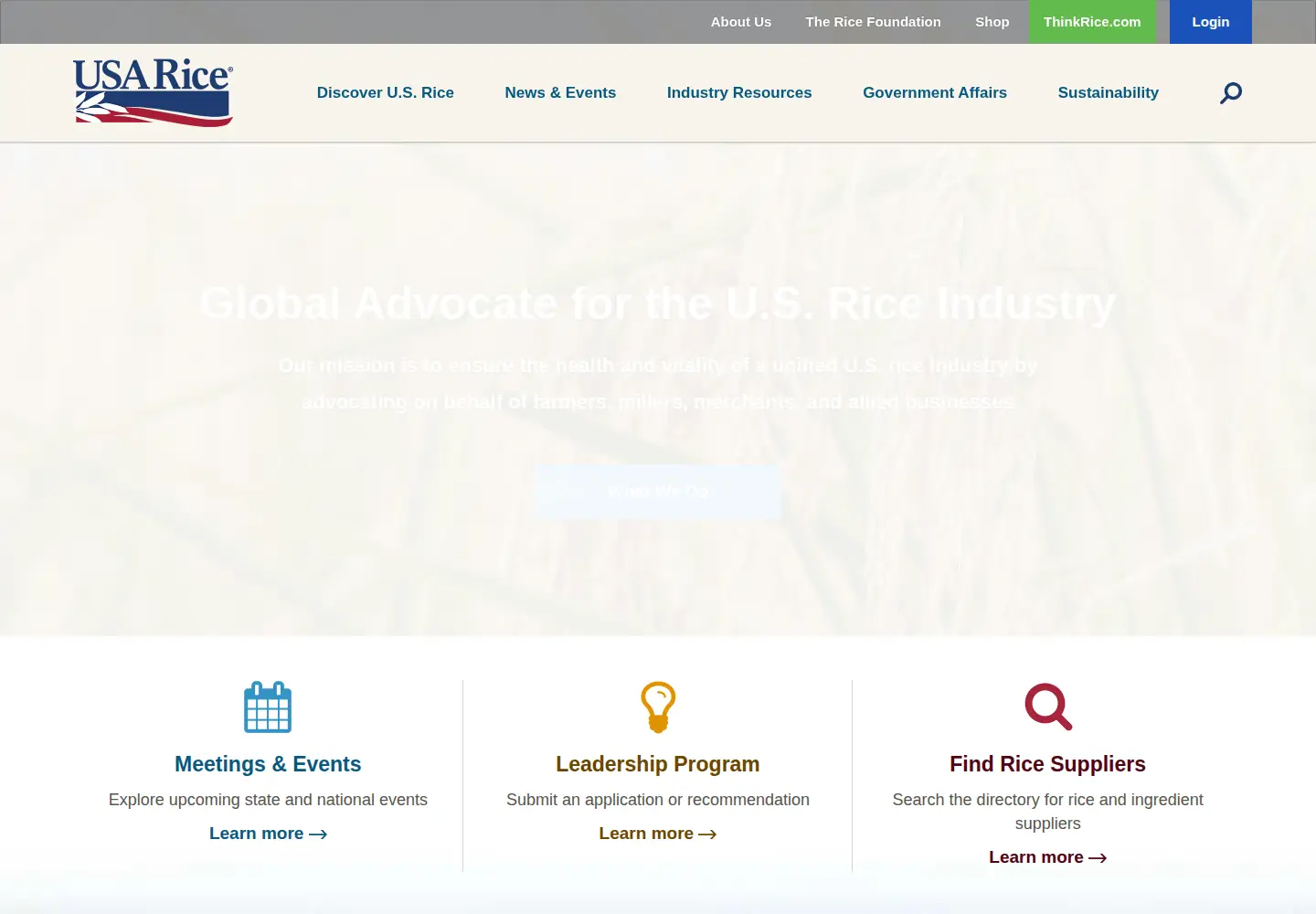 Screenshot of usarice.com