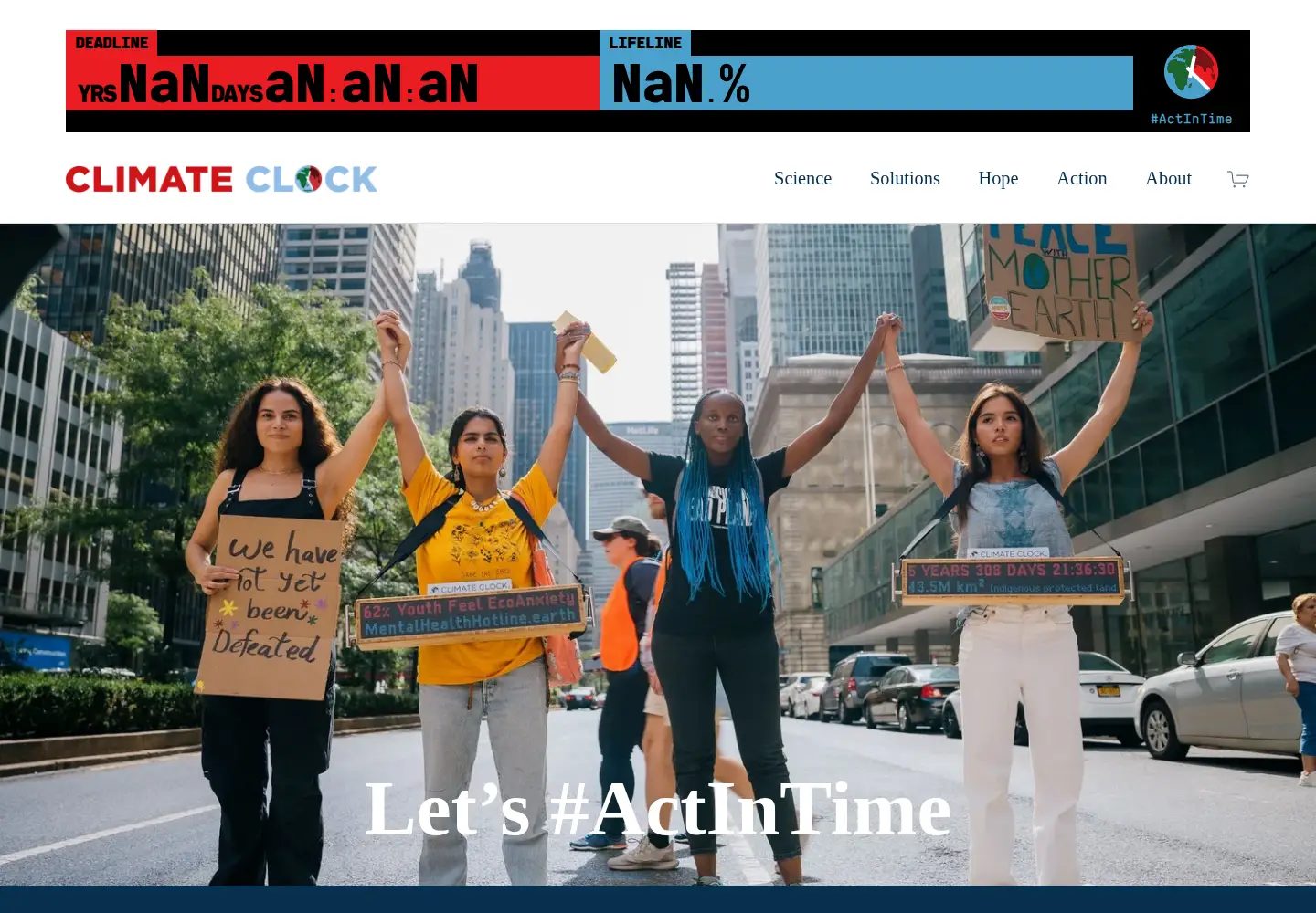 Screenshot of climateclock.world