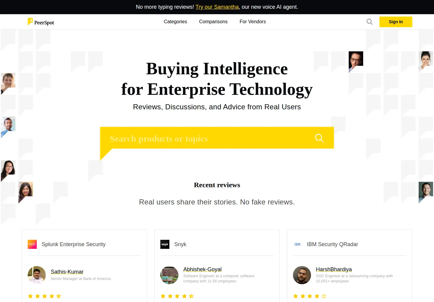 Screenshot of peerspot.com