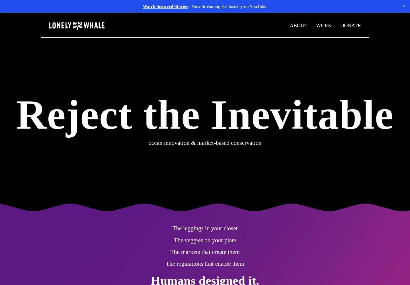 Screenshot of lonelywhale.org