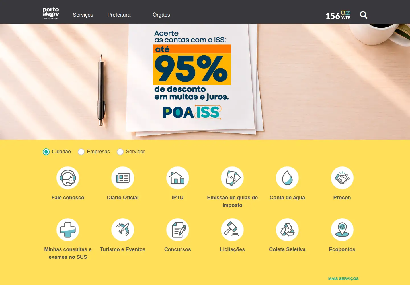 Screenshot of portoalegre.rs.gov.br