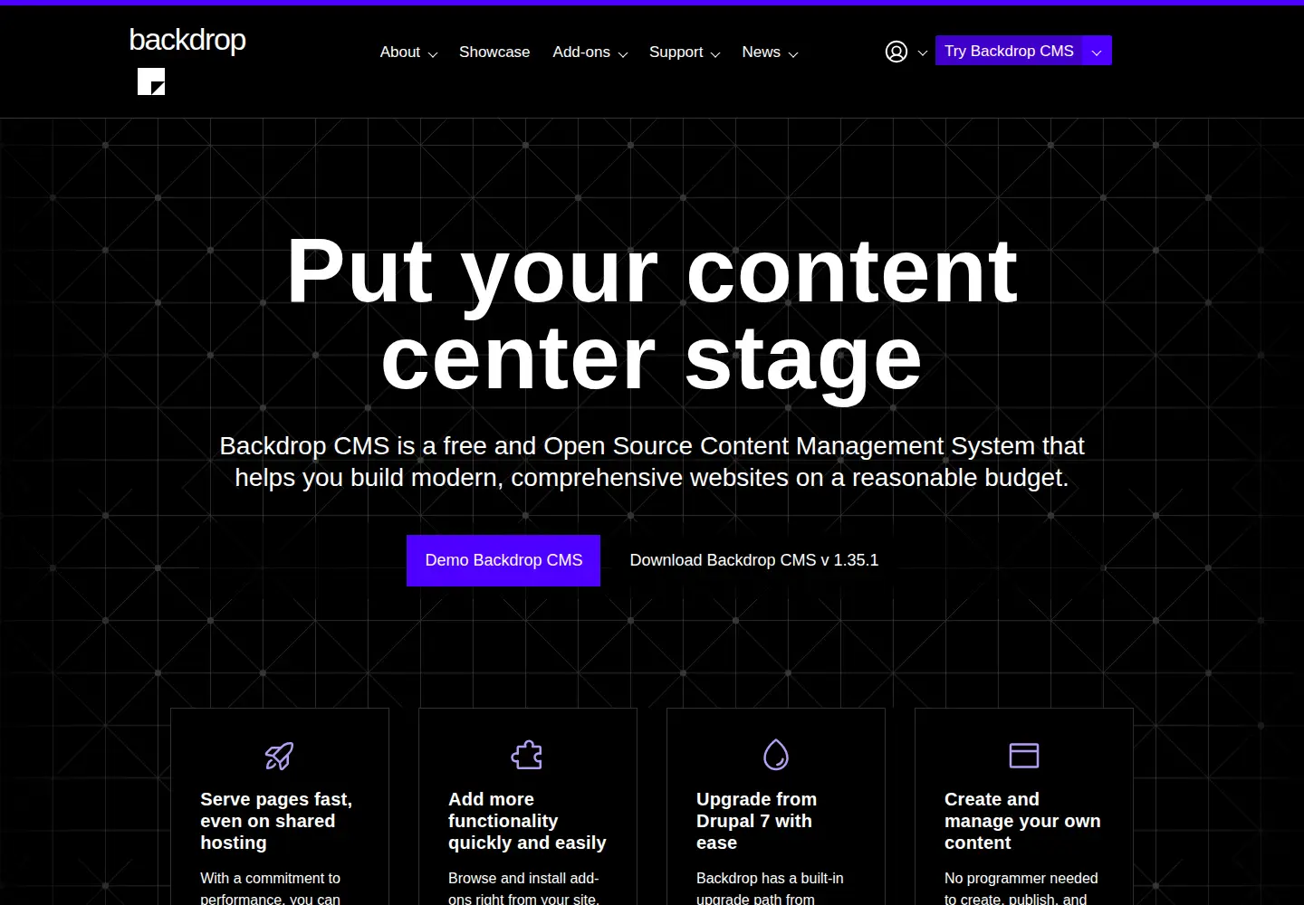 Screenshot of backdropcms.org