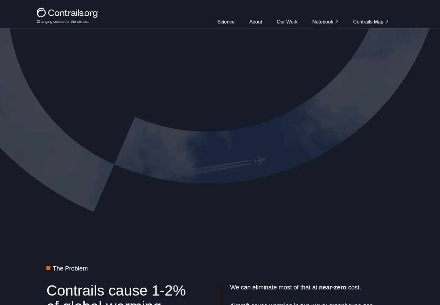 Screenshot of contrails.org