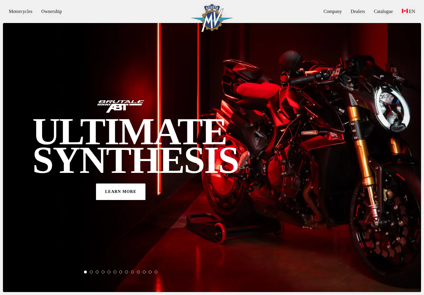 Screenshot of mvagusta.com