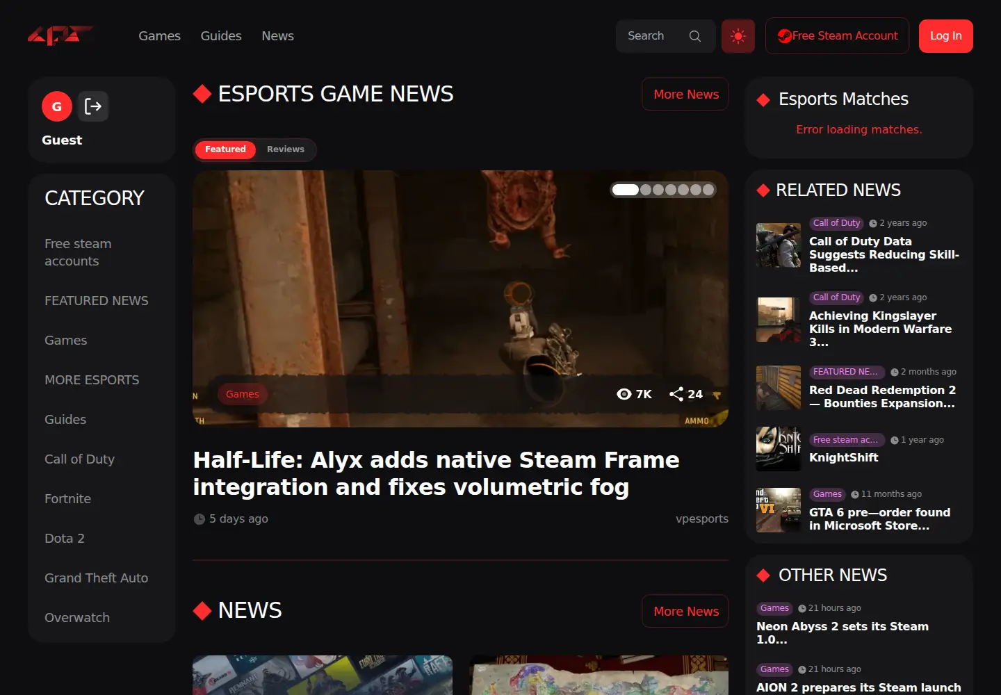 Screenshot of vpesports.com