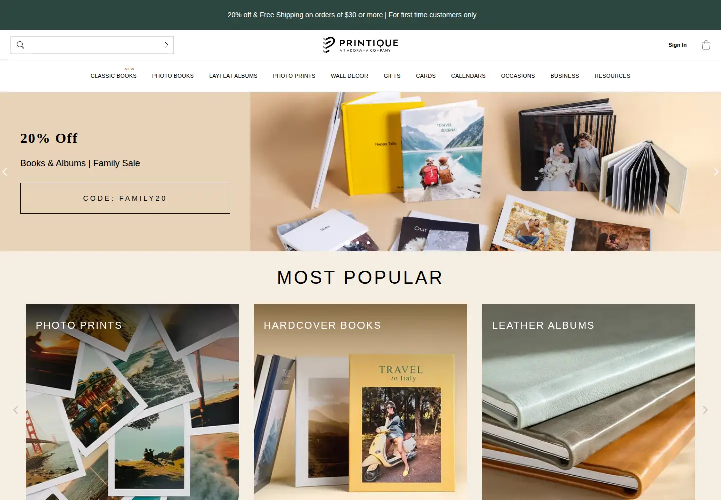 Screenshot of printique.com
