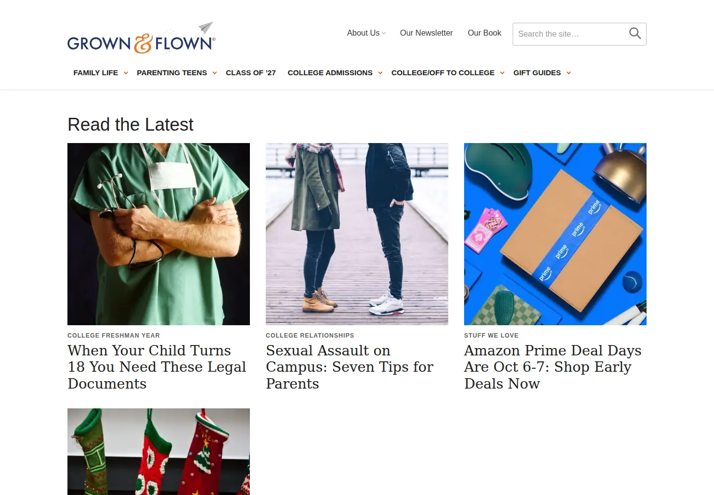 Screenshot of grownandflown.com