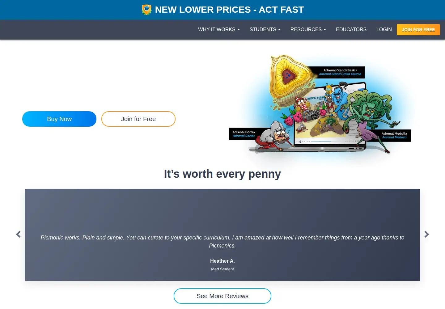 Screenshot of picmonic.com