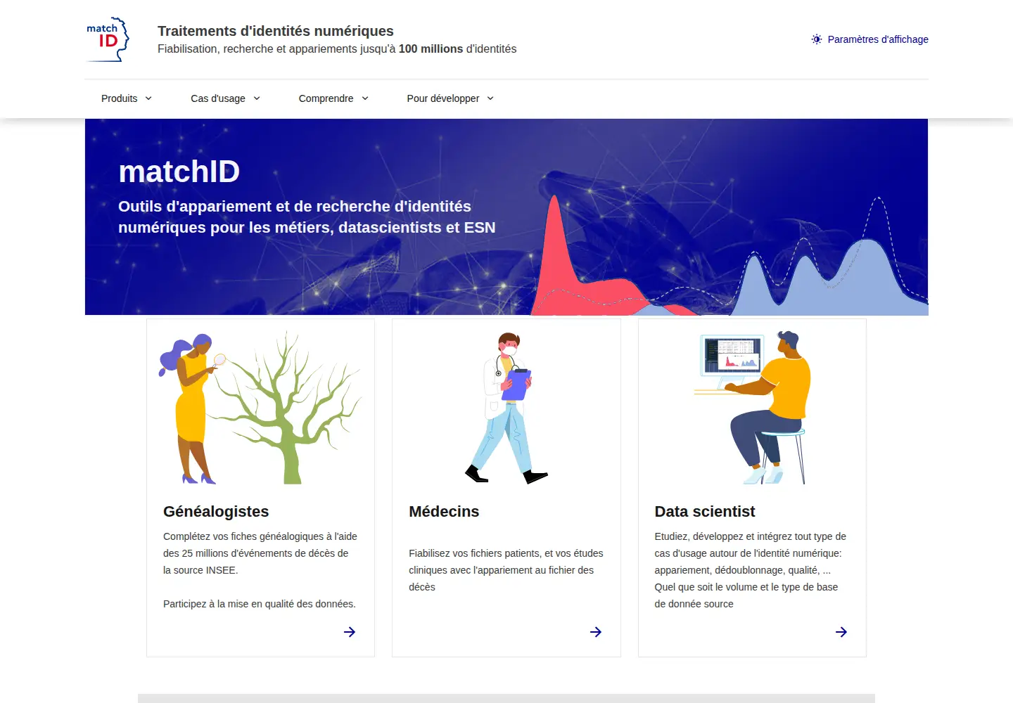 Screenshot of matchid.io