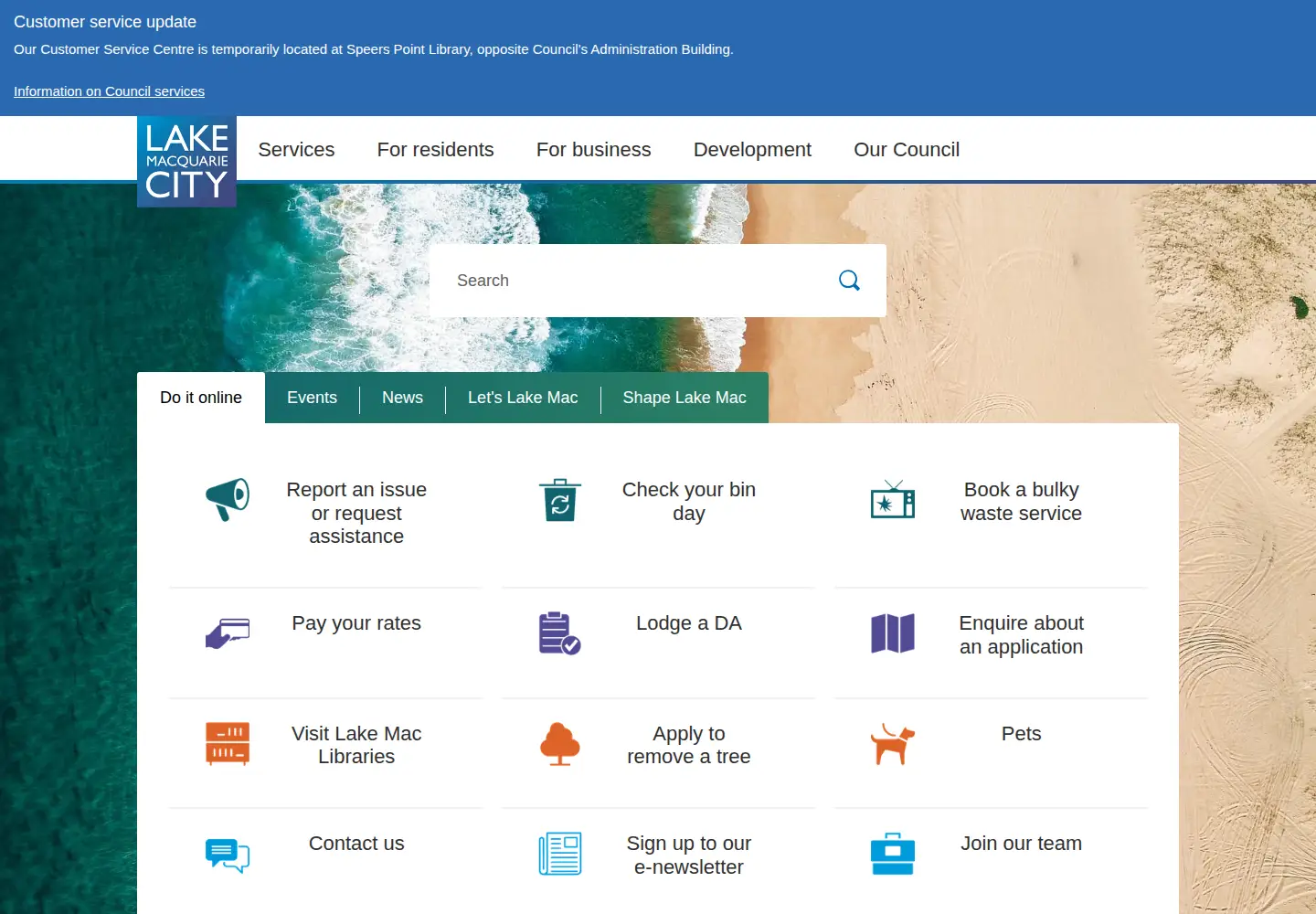 Screenshot of lakemac.com.au