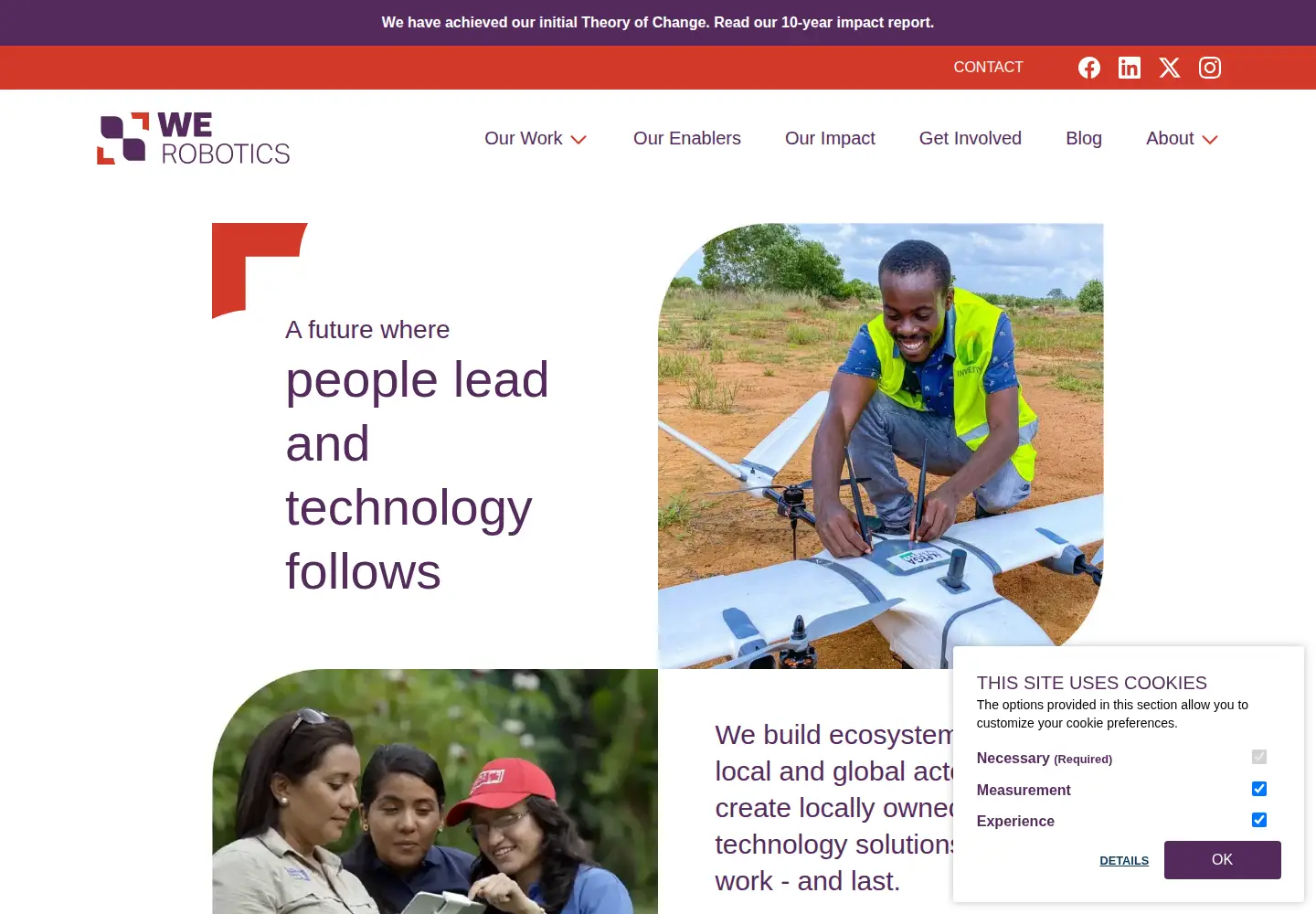 Captured homepage of werobotics.org in the current scan